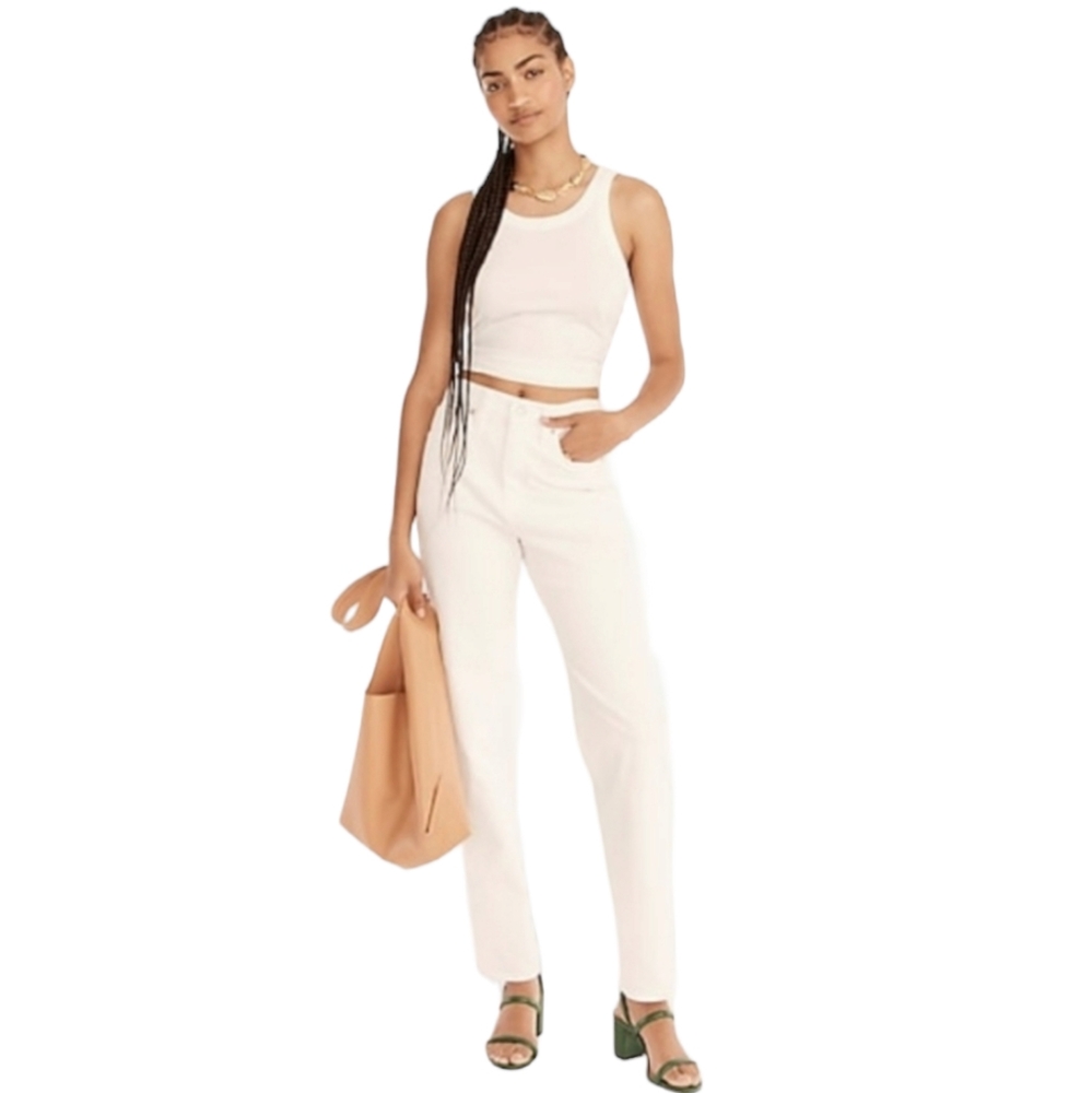 J. Crew High Rise 90s Classic Straight Jean in White - Picture 4 of 8